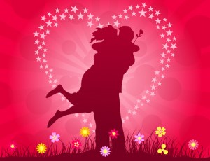 couple heart and kiss