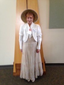 Janet who is all dressed up.  (Note: She ALWAYS dresses up no matter where she goes.  LOL)